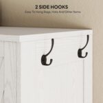 LIKIMIO Armoire Wardrobe Closet 70 Inches, Large Storage with Mirror, 2 Doors, Drawer, and Shelves, Modern Bedroom Freestanding Wooden Wardrobe Combination with Hanging Rail, White - Image 8