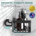 Veken Shower Caddy 6-Pack, Advanced Rustproof Design, No Drilling Adhesive Shelves, Rack with Soap Holder, Large Capacity Bathroom Organizers and Storage, Wall-Mounted Kitchen & Home Decor - Image 3