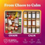 Empty Spice Jars with Label Pack (12x Bamboo Lid Glass Jar). Small 6oz Spice Storage Bottles with 112 Printed Stickers and 48 Writable Pantry Labels for Seasoning Containers - Image 5