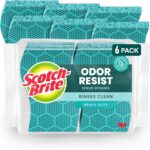 Scotch-Brite Odor Resist Heavy Duty Scrub Sponge, Dishwasher-Safe Kitchen sponges for Serious Scrubbing, Multipurpose Dish Sponge for Stuck-On Messes, 6 Scrubbing Sponges - Image 2