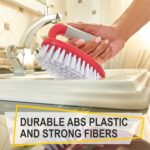 Scrub Brush Set of 3pcs - Cleaning Shower Scrubber with Ergonomic Handle and Durable Bristles - Grout Cleaner Brush - Scrub Brushes for Cleaning Bathroom, Shower, Tile, Kitchen, Floor, Bathtub, Floor - Image 4