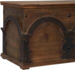 Household Essentials Wooden Arch Trunk Storage Chest, Small, Brown - Image 5