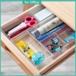 6 Pack Clear Drawer Organizer, Acrylic Drawer Storage Trays, Storage Bins for Makeup, Cosmetics, Jewelries, Utensils, Gadgets, Office - Image 7