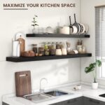 Floating Shelves for Wall 72"W x 11.6"D x 2"H, Long Engineered Wood Wall Shelves with Invisible Brackets for Living Room Bedroom Bathroom Office Kitchen Decor and Storage, Black Finish, Set of 1 - Image 6
