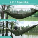 G4Free Large Camping Hammock with Mosquito Net 2 Person Pop-up Parachute Lightweight Hanging Hammocks Tree Straps Swing Bed for Outdoor Backpacking Backyard Hiking - Image 3
