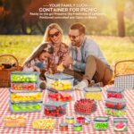 40 PCS Food Storage Containers with Lids Airtight (20 Containers & 20 Lids), Plastic Storage Meal Prep Container-Stackable 100% Leakproof & Microwave Organization and Storage Sets, Lunch Containers - Image 7