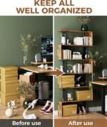 Gadroad 6 Tier Geometric Bookcase,S Shaped Bookshelf, Wood Decorative Storage Shelving, Modern Freestanding Display Shelves, Tall Book Shelf Unit for Living Room Bedroom, Rustic Brown - Image 8