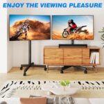 Rfiver Mobile TV Cart Rolling TV Stand for 23-65 Inch Screens, Portable TV Stand on Wheels with Tilt and Height Adjustable, Outdoor TV Mount Stand Holds up to 88 lbs for Home Office MAX VESA 400x400mm - Image 10