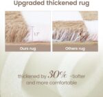Super Soft Rug for Bedroom, 5x7 Ft Beige and White Area Rug Classic Checkered Shaggy Anti-Skid High Pile Soft Fluffy Rug Fuzzy Carpet for Living Room Bedroom Kids Room Nursery, Dorm Home Decor - Image 5
