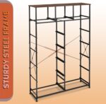 WLIVE Storage Organizer Unit with 13 Fabric Bins, Storage Drawers Organizer with Steel Frame, Tall Storage Tower Organizaton for Living Room, Hallway, Office, Rustic Brown Wood Grain Print - Image 8