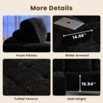 114" Glitter Cloud Sectional Couch with L-Shape Chaise, Modern Boneless Couches for Living Room, Fluffy Tufted Deep Seat Modular Sofa in a Box No Assembly - Image 9