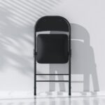 VECELO 4-Pack Folding Chairs Portable Metal with Ultra Soft PU Padded Cushion Seats for Home Office, Black, Square - Image 6