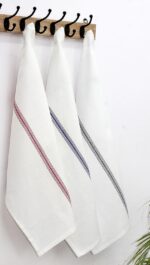 Cotton Craft - Scandia Stripe 12 Pack - Pure Cotton - Professional Commercial Restaurant Grade Kitchen Dish Tea Towel Cloth Napkins - Low Lint Sturdy Weave - Reusable - 16x28-30 Ounces - Charcoal - Image 9