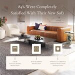 Poly & BARK Canale 99” Sofa – Modern 3-Seater Couch for Living Rooms – Performance Fabric Upholstery, High-Density Foam Cushions, Tapered Legs, Minimal Assembly – Cognac Tan - Image 8