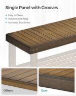 SONGMICS Shoe Rack Bench, 3-Tier Bamboo Shoe Storage Organizer, Entryway Bench, Holds Up to 286 lb, 11.3 x 27.6 x 17.8 Inches, for Entryway Bathroom Bedroom, Yellow Brown ULBS04WL - Image 6