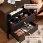 Huuger Black Nightstand Set of 2, Night Stand with Charger Station, Bedside Table with 2 Drawers, Bed Side Tables for Bedroom, Modern Nightstands, Metal Knobs, Painted Surface | with Charger Station, 2 Drawers, Bed Side Tables, for Bedroom, Metal Knobs, Painted Surface - Image 8