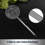 Hiware Solid Stainless Steel Spider Strainer Skimmer Ladle for Cooking and Frying, Kitchen Utensils Wire Strainer Pasta Spoon, 5.4 Inch - Image 5