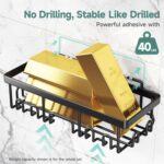 Veken Shower Caddy 6-Pack, Advanced Rustproof Design, No Drilling Adhesive Shelves, Rack with Soap Holder, Large Capacity Bathroom Organizers and Storage, Wall-Mounted Kitchen & Home Decor - Image 4