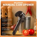 Bellemain Stainless Steel Can Opener – Manual Can Opener For seniors - Ergonomic Smooth edge Can Opener Hand Held Heavy Duty – Easy to use can opener safe cut - Image 4