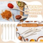Eaasty 50 Pcs 9.8 Inch Wooden Spoons Bulk for Cooking Handle Long Wooden Spoons Stirring Spoons Oval Wood Mixing Spoons for Baking Mixing Serving Stirring Cooking Tasting Crafts - Image 7