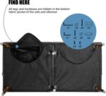 Shintenchi Futon Sofa Bed, Convertible Couch Beds Loveseat, Modern Recliner Sleeper, Small Lazy Set for Living Room, Office, Apartment, Dark Gray - Image 9