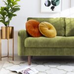 Velvet Round Arms Loveseat,Couch with Solid Wood Frame, Easy Assembly (Army Green, 56") - Image 7