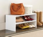 Whitmor Wood Stackable 2-Shelf Shoe Rack, White, 24 inches - Image 3