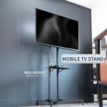 VIVO Mobile TV Cart for 32 to 83 inch Screens up to 110 lbs, LCD LED OLED 4K Smart Flat and Curved Panels, Rolling Stand with Laptop DVD Shelf, Locking Wheels, Max VESA 600x400, Black, STAND-TV03E - Image 3