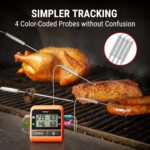 TempPro TP829 1000ft Wireless Meat Thermometer Digital for Grilling and Smoking, 4 Meat Probes Grill Thermometer for Outside Grill, BBQ Thermometer for Cooking Food Temperature (Previously ThermoPro) - Image 5