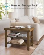 SONGMICS Shoe Rack Bench, 3-Tier Bamboo Shoe Storage Organizer, Entryway Bench, Holds Up to 286 lb, 11.3 x 27.6 x 17.8 Inches, for Entryway Bathroom Bedroom, Yellow Brown ULBS04WL - Image 8