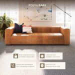 Poly & BARK Canale 99” Sofa – Modern 3-Seater Couch for Living Rooms – Performance Fabric Upholstery, High-Density Foam Cushions, Tapered Legs, Minimal Assembly – Cognac Tan - Image 6