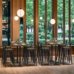 Black Bar Stools Set of 4, Metal Bar Stools with Wooden Seat, Modern 24”Counter Height Barstools with Low Back - Image 9