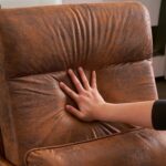 Bonnlo High Back Microfiber Rustic Mid Century Modern Accent Chair, Soild Wood Padding Lounge Armchairs Side Sitting Chairs for Living Room, Bedroom, Guest Room - Image 7