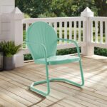 Crosley Furniture Griffith Outdoor Chair, Retro Metal Patio Chairs for Dining, Porch, Deck, Balcony, Aqua - Image 9