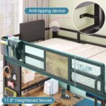 Loft Bed with Desk,Twin Loft bed with Desk & LED Lights and Charging Station,Bunk Bed with Desk & 5 Large Drawer Cabinets and 2 open Shelves,Loft Bed Twin Size with Safety Guard Ladder,Vintage Brown - Image 8