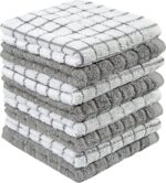 Bumble Dish Cloths (8 Pack) | 12" x 12" | 100% Cotton Kitchen Towels | 405 GSM | Soft, Highly Absorbent & Durable Dish Towels for Kitchen | Gray - Image 2