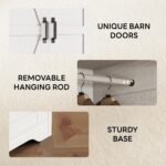 LIKIMIO Armoire Wardrobe Closet 70 Inches, Large Storage with Mirror, 2 Doors, Drawer, and Shelves, Modern Bedroom Freestanding Wooden Wardrobe Combination with Hanging Rail, White - Image 9