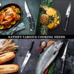 SHAN ZU Knife Sets for Kitchen with Block, Knife Block Set, Japanese Super Steel Kitchen Knife Sets with Removable Block & K133 Ergonomic Handle, Black Tortoise Genbu Series - Image 7