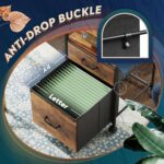 DEVAISE 2 Drawer Mobile File Cabinet, Rolling Printer Stand with Open Storage Shelf, Fabric Vertical Filing Cabinet fits A4 or Letter Size for Home Office, Rustic Brown Wood Grain Print - Image 5