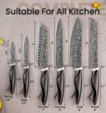 Knife Set, 15 Pieces Kitchen Knife Set with Built in Sharpener, High Carbon German Stainless Steel Knife Block Set, Dishwasher Safe - Image 3