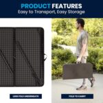 Flash Furniture Dunham 2.83' Square Plastic Folding Event Table with Carrying Handle, Bi-Fold Banquet Table for Indoor/Outdoor Events, Dark Gray - Image 10