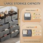 WLIVE 9-Drawer Dresser, Fabric Storage Tower for Bedroom, Hallway, Entryway, Closet, Tall Chest Organizer Unit with Fabric Bins, Steel Frame, Wood Top, Easy Pull Handle, Dark Grey - Image 6