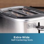 BLACK+DECKER® 2-Slice Toaster with 7 Toast Shade Settings, Extra-Wide Slots for Bagels, Stainless Steel Exterior Finish - Image 4