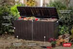 Keter Marvel Plus 71 Gallon Resin Outdoor Storage Box for Patio, Balcony & Garden – Weather‑Resistant Deck Box for Cushions, Pillows, Pool Floats & Tools, Brown - Image 4