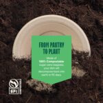 Paper Bowls, 100% Compostable Disposable Soup Bowl [125-Pack] - PFAS-Free - BPI Certified - [16 oz] Heavy Duty, Eco-Friendly, Biodegradable Bagasse Hot Food Plates and Bowls - Natural Brown - Image 7