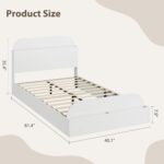 Garvee Twin Bed Frame with Headboard & Footboard – Low Platform Kids Bed, Wooden Twin-Floor Design, Noise-Free, No Box Spring Needed, White - Image 3