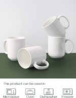 DOWAN 20 oz Large Coffee Mugs with Handle, Ceramic Cup Set of 6 for Tea Hot Cocoa, Mug Gifts Set, Soft White - Image 6