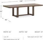 Signature Design by Ashley Cabalynn Farmhouse Dining Extension Table with 1 Removable Center Leaf, Light Brown - Image 4