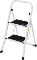 ZENY 2 Step Ladder Folding Step Stool with Wide Anti-Slip Pedal, Convenient Handgrip, Portable Steel Step Stool, Sturdy Steel Ladder for Household and Office - Image 2