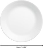 Corelle Vitrelle 4-Pieces 10.25" Glass Dinner Plates Chip & Crack Resistant Glass Dinnerware Set Plates, Winter Frost White - Image 3